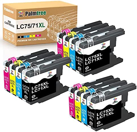 Palmtree Compatible Ink Cartridge Replacement for Brother LC75 LC71 LC79 XL Work for MFC J430W MFC J6710DW MFC J835DW MFC J280W MFC J6510DW Printer (12-Pack, 3 Black, 3 Cyan, 3 Magenta, 3 Yellow)