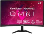 ViewSonic OMNI VX2468-PC-MHD 24 Inch Curved 1080p 1ms 165Hz Gaming Monitor with FreeSync Premium, Eye Care, HDMI and Display Port