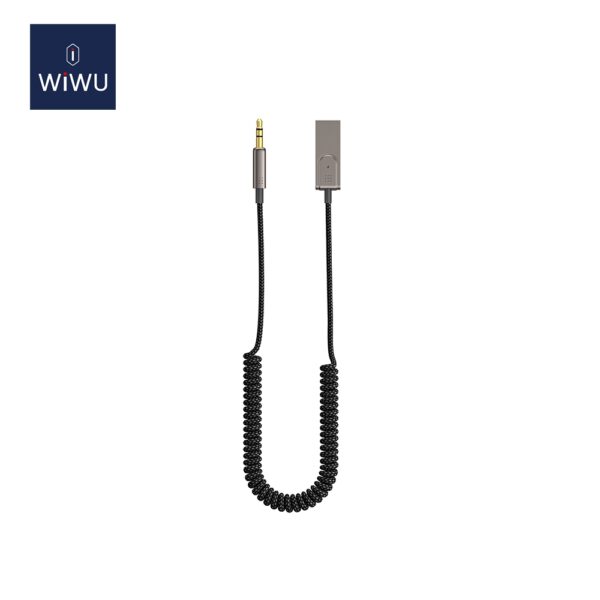 WiWU YT04 Bluetooth 5.0 Receiver In-car Aux 3.5 Mm To USB High Resolution Wireless Audio Adapter Cable for Car/Home Stereo Mic