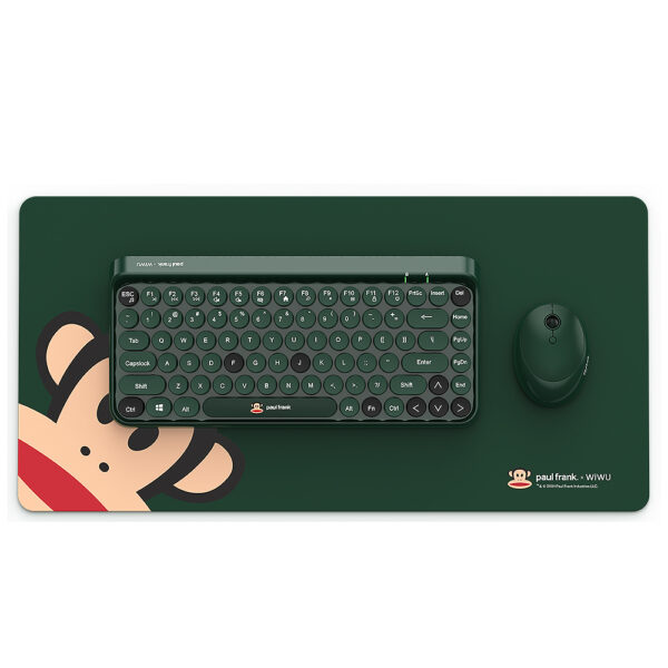 WiWU?Paul Frank 3 in 1 Wireless Keyboard Mouse Desk Pad Combo Portable Design Bluetooth Connectivity Multi Device with Easy-Switch for Mac