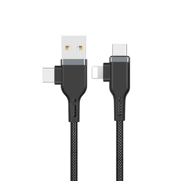 WiWU PT06 Platinum Charger 2 in 2 Cable Private Mould Aluminum+nylon Braided PD20W