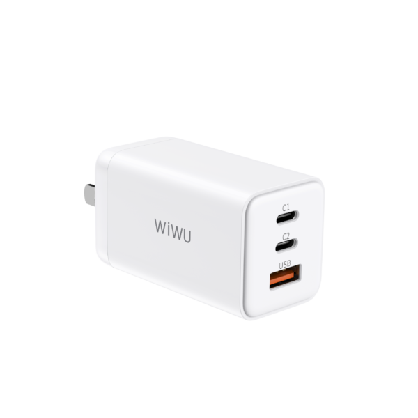 WIWU New 3 in 1 USB C Wall Charger Mini Quick Charger with GaN Tech for iPhone Samsung Huawei Laptop Fast Charging