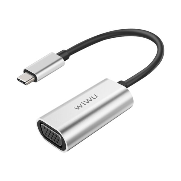 WiWU Alpha VGA Mini Portable USB-C Adapter To VGA 60Hz Widely Compatible Laptop Dongle Station Smart Phone Tablet Interface Accessories