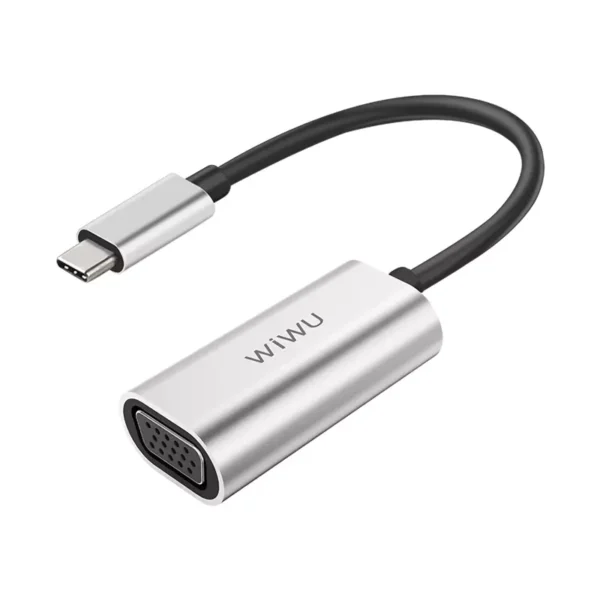 WiWU Alpha VGA Mini Portable USB-C Adapter To VGA 60Hz Widely Compatible Laptop Dongle Station Smart Phone Tablet Interface Accessories