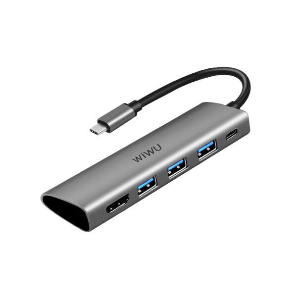 WiWU Alpha A531H Data Transfer Usb- C Hub with 3 Usb 3.0 Port HDIM Port for Mobile Devices