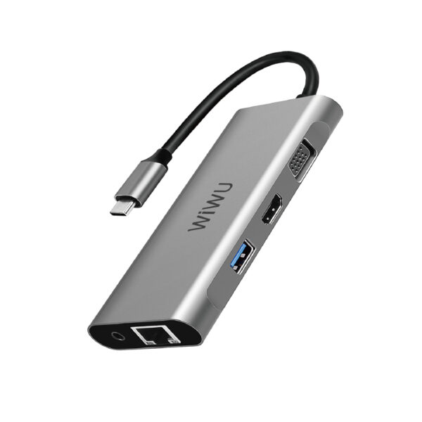 WIWU Alpha A11312H 10 in 1 USB-C Hub adapter type c docking station with 3*USB 2* HDMI 3.5mm audio VGA RJ45 card reader