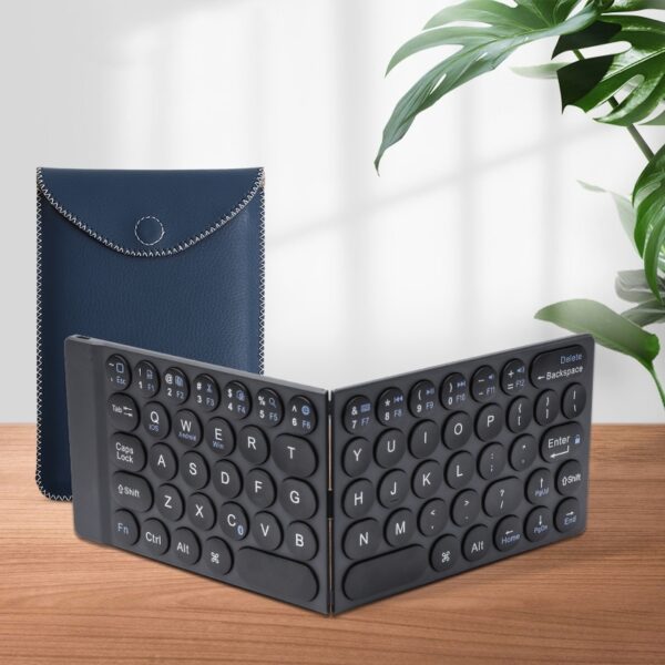 WiWU Fold Mini Keyboard for iPad iPhone Foldable Bluetooth Keyboard Portable & Slim Rechargeable Wireless Folding Keypad for smart phone Tablet PC