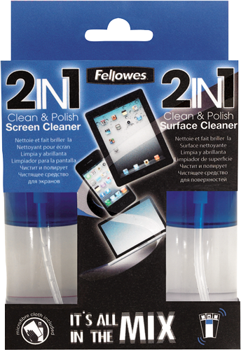 Fellows 2in1 125ml Screen and Surface Cleaner & Microfibre Cloth