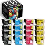 16-Pack ColorPrint Compatible LC61 Ink Cartridge Replacement for Brother LC-61 LC 61 LC65 LC65 Work with MFC-J615W MFC-5895CW MFC-290C MFC-5490CN MFC-790CW MFC-J630W MFC-490CW Printer (4BK,4C,4M,4Y)