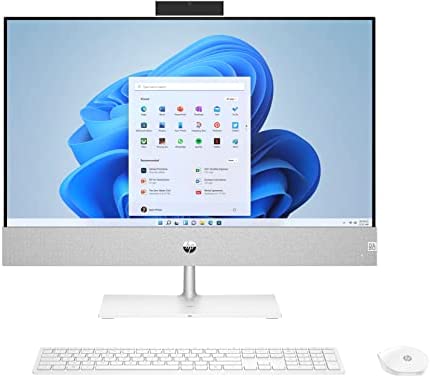 HP Pavilion All-in-One AIO Desktop Computer, 24" Full HD Touchscreen, AMD Ryzen 5 5500U 6-Core Processor, 16GB DDR4 RAM, 1TB SSD, HDMI, Webcam, Wireless Keyboard & Mouse, Windows 11 Home