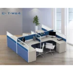 Manufacturer price 4 person office workstation modern wood desk China factory