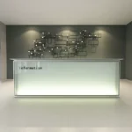 Modern L Shape Salon Reception Desk With LED Light