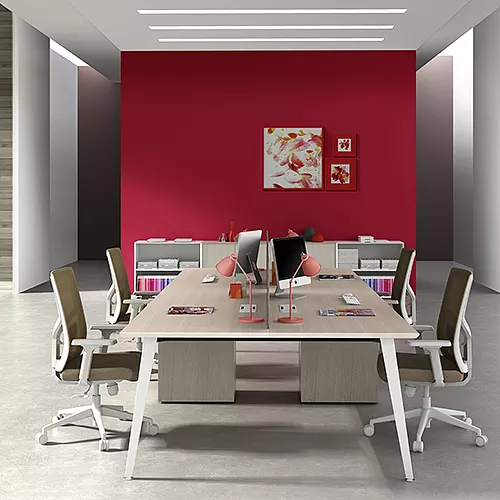 Commercial furniture modular mdf office table chair 4-person workstation desk