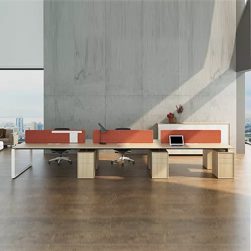 Wholesale face to face 6 person MDF office desks with office table cabinet