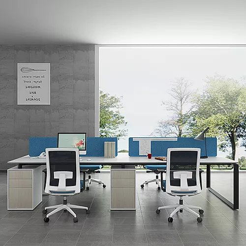 Quality modern 4 seat desk for office with under desk pedestal China manufacturers