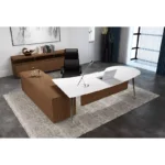 Buy steel frame p shaped modern luxury office executive manager desk from China manufacturer