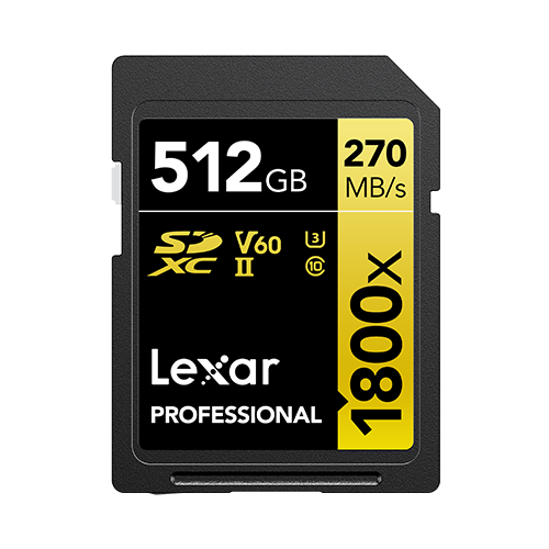 Lexar® Professional 1800x SDXC™ UHS-II Card GOLD Series