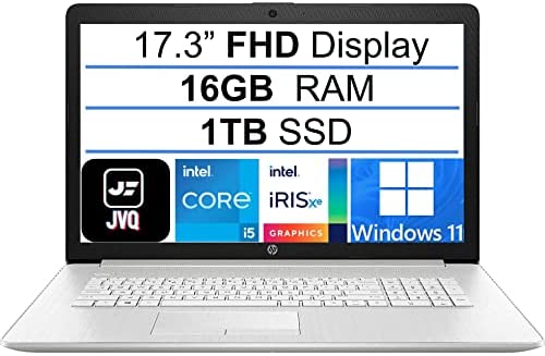 2022 HP Pavilion 17 Laptop, 17.3" FHD IPS Display, 11th Gen Intel i5-1135G7(Up to 4.2GHz, Beat i7-10710U), 16GB RAM, 1TB PCIe SSD, Backlit Keyboard, HDMI, WiFi, Bluetooth, Webcam, Windows 11+JVQ MP