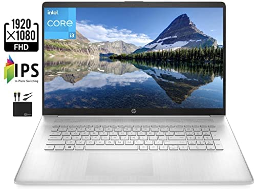 2022 Newest HP 17.3" FHD IPS Laptop Computer, 11th Gen Intel Dual Core i3-1115G4 (Upto 4.1GHz, Beats i5-1030G7), 32GB RAM, 1TB PCIe SSD,UHD Graphics, Bluetooth, HDMI,Webcam, Windows 11+MarxsolCables