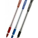 Cello Fine Grip Black Ball Pen Smooth Writing 0.7mm - BLUE,BLACK & RED