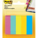 3M-670-5AF PAGE MARKERS FLUO COLORS -0.6" X 2" 5 PADS/PACK - 50 SHEET EACH