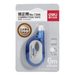 DELI CORRECTION TAPE 5mm x 6 mtr BLISTER - 7206