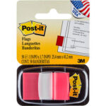 3M 680-21 POST-IT FLAGS BRIGHT PINK 1"X1 7" 50SH