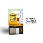 3M 680 6 Post-it Flags - 1" x 1.7", White, 50 Flags