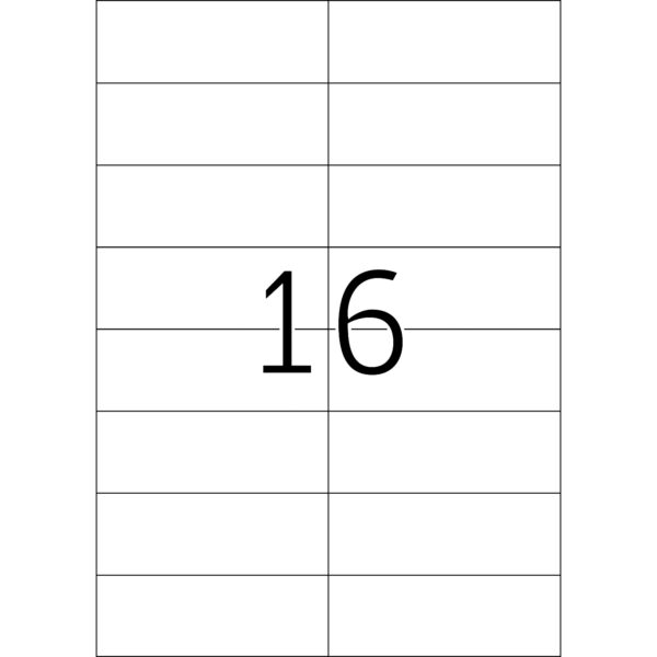 Topstick A4 Label- 8712 Size: 105 x 37mm -16 Label per page