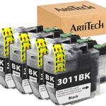 ArtiTech Compatible Ink Cartridge Replacement for Brother LC3011 LC-3011 BK Black Ink Work for Brother MFC-J491DW MFC-J497DW MFC-J690DW MFC-J895DW Printers, 4 Pack LC3011 BK Compatible Ink Cartridges