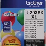 Brother Genuine High Yield Black Ink Cartridges, LC2032PKS, Replacement Black Ink Two Pack, Includes 2 Cartridges of Black Ink, Page Yield Up To 550 Pages/Cartridge, LC203