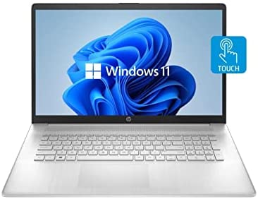 HP 2022 Newest Notebook Laptop, 17.3'' HD+ Touchscreen, AMD Ryzen 5 5500U 6 Cores Processor, Bluetooth, Wi-Fi, Webcam, USB Type-C, Windows 11 Home, Silver (8GB RAM | 256GB SSD)