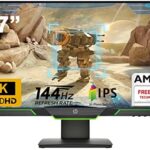 HP 27 2K Gaming Monitor 27” 2K QHD (2560 x 1440) Up to 144Hz Refresh Rate IPS Panel 4ms Response time 350 nits Brightness AMD FreeSync Technology 178° Viewing Angles DisplayPort + HDMI Cable