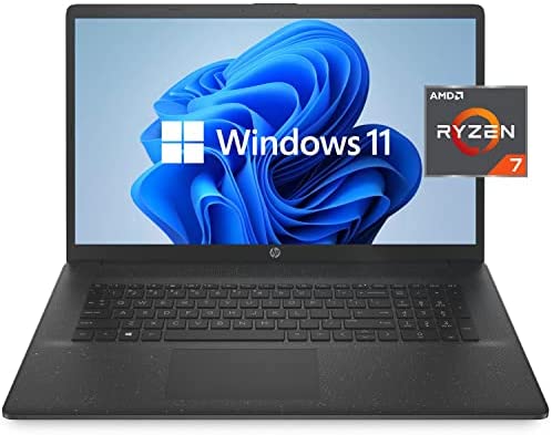HP Pavilion 17.3-inch IPS Anti-Glare FHD Laptop (2022 Model), AMD Ryzen 7 5700U 8 Core Processor (Beats i9-10885H), 32GB RAM, 1TB PCIe SSD, Wi-Fi 6, Long Battery Life, Webcam, Bluetooth, Windows 11