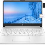 Newest HP 14inch HD Laptop, AMD Dual-Core Processor, 8GB DDR4 RAM, 192GB Storage(128GB SSD + 64GB eMMC), 1-Year Office 365, Webcam, Windows 10 Bundle with GalliumPi Mousepad (White)