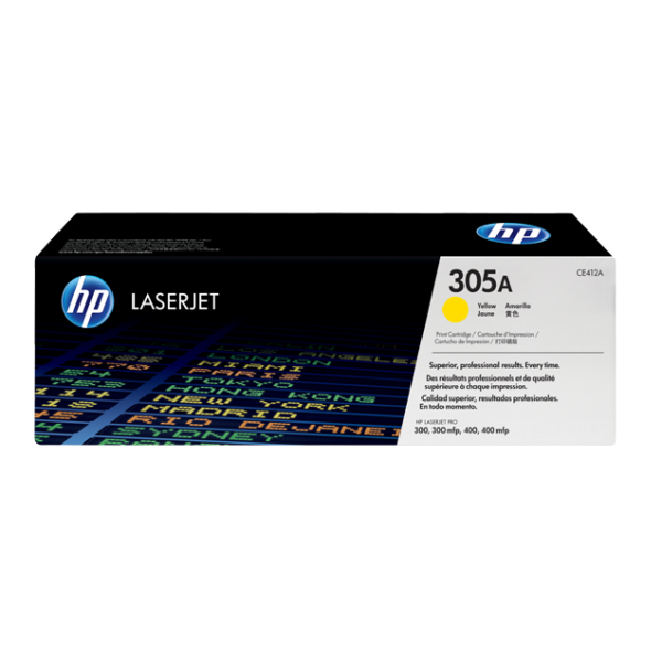 HP 305A Yellow Original LaserJet Toner Cartridge (CE412A)