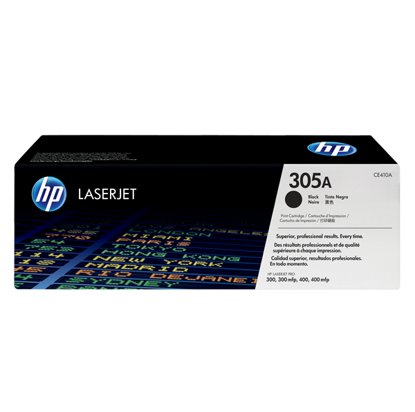 HP 305A Black Original LaserJet Toner Cartridge (CE410A)