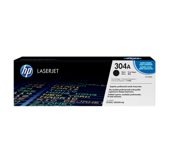 HP 304A Black Original LaserJet Toner Cartridge (CC530A)