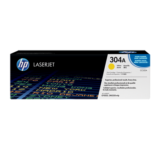 HP 304A Yellow Original LaserJet Toner Cartridge (CC532A)