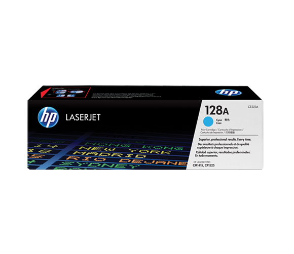 HP 128A Cyan Original LaserJet Toner Cartridge (CE321A)