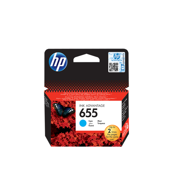 HP 655 Cyan Original Ink Advantage Cartridge
