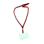 Name Badge With Flat Red Lanyard - Vertical---FSNAST8001RE