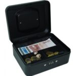 Cash Box With Key Lock , 8"- Black--FSCPTS0032BK