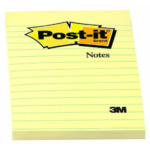 3M 660 POST-IT NOTES YELLOW LINED 4"X 6" 100SH