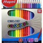 Maped 832015 18 Colors In Metal Box Colored Pencils