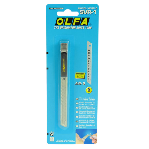 OLFA Stainless Steel Body Slide Mechanism Utility Knife With Blade Snapper (SVR-1)