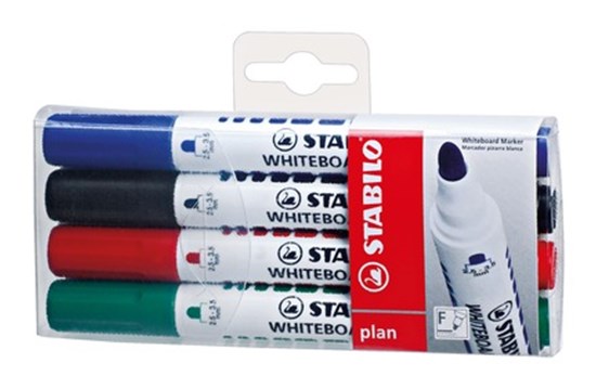 STABILO 641-4PL PLAN 643 WHITEBOARD MARKER - CHISEL 4PCS/PKT