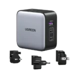 Ugreen 65W Nexode GaN USB C 3-Port Charger With US/UK/EU Plug for Travel